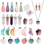 Jodimitty 25 PCS Jewellery Making Kit Crystal Stone 25 Colors, Teardrop/Diamond/Moon/Love Heart/Irregular Shape, Handmade Charms Pendant for Bracelet Necklaces Earrings Making DIY Crafts