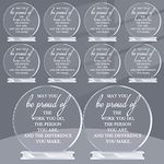 10 Pcs Employee Appreciation Awards for Coworker Acrylic Thank You Trophy May You Be Proud of The Work You Do Sign Prizes for Adults Retirement Goodbye Farewell Gift for Women Men (Round)