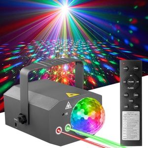 Dj Party Disco Ball Lights with Pattern and Sound Activated, 10 ft USB Cable, Laucnpty LED Stage Strobe Light That Sync with Music, Christmas Rave/Home Karaoke/Dance/Club Bar Lights for Parties