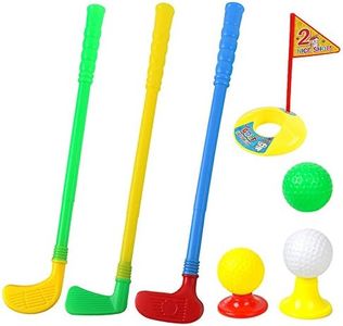 ORZIZRO Plastic Golf Clubs, Educational Golf Toys Sets for Toddlers Kids, Sturdy & Multi-Colored