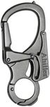 Ahiller 3" Carabiner Keychain Clip, Rugged Alloy Double Lock Design - Tungsten Steel Spike - Multi Tool Caribina, Small Key Ring Clip for Camping Hiking Fishing Outdoor Survival [Gunmetal-1P]