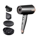 Remington One Dry & Style Hair Dryer D6077 | 2000 Watts Professional Blow Dryer With Sensor, Dual Ionic System, 4 Attachments:Slim Concentrator, Flyaway Tamer, Gentle&Curl Defining Diffusers, Black