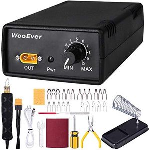 WooEver Professional Wood Burning Kit, Adjustable Temperature Control Wood Burning Tools with 20 Wire Tips Pyrography Machine for Wood Leather and Gourd - Black