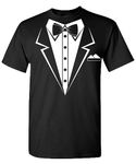 Tuxedo Shirt for Men Funny Tux, Party Humor Joke Tee T-Shirt for Men Women, Black, X-Large