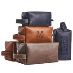 Personalized Men's Leather Toiletry Bag, Customized Name Portable Dopp Kit, Unique Custom Storage Bag, Personalized Gifts for Fathers Day Wedding Gift for Groomsmen Dad Best Man Husband