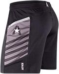 Anthem Athletics Hyperflex 7 Inch Men's Workout Shorts - Zipper Pocket Short for Running, Athletic & Gym Training - Onyx & Grey Stripe G2 - Large