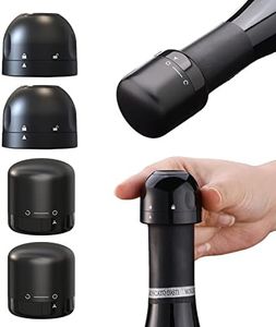 pepplo 2-in-1 Bottle Stoppers Set, Wine and Champagne Stopper Wine Corks Plastic & Silicone Twist Top Wine Sealer, Compact Wine Stopper Silicone Leakproof Champagne & Wine Stoppers(Pack of 4)