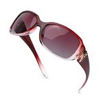 LVIOE Polarized Sunglasses for Women, Fashion Butterfly Decoration Driving Fishing-99.99% UV Protection CLS022