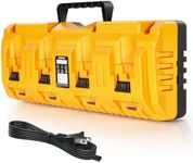 DCB104 Replacement for Dewalt Battery Charger Station, 4 Port Fast Rapid Charging Station with USB and Type-C Ports, Compatible with Dewalt All 12V 20V Max Lithium Battery
