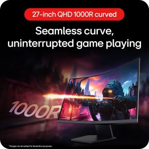 LG UltraGear 27" Curved Gaming Monitor – 1440p, 180Hz, 1ms, VA, FreeSync