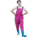 Doodran Chest Waders for Women Chest Waders Breathable Fishing Hunting Waders with Shoe Foot,L,Pink