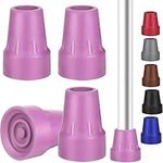 Crutch Tips Heavy Duty Replacement Rubber Cane,Hiking Walker Tips 3/4” Non-Slip All Terrain Caps Accessories for Canes, Rollator, Walkers, Universal Fit 4 PCS (Purple)