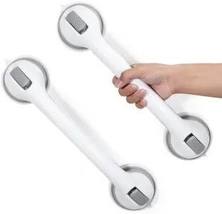 Grab Bars for Bathtubs and Showers, 16 Inch Shower Handle Heavy Duty Suction Cup Grab Bars for Shower Chair, Bathroom Safety Bar for Elderly (2 Pack)