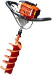 GardenTrax 52cc Earth Auger Combo Double Dirt Volume Dual Spiral EPA Compliant Post Hole Digger w/8Inch Auger Drill Bit