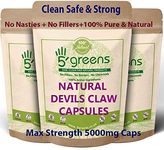 Devils Claw Capsules 10:1 Extract (5000mg Equivalent) | 120 Vegetarian Capsules| 5greens