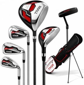 Golf Clubs for Men,Right Handed 7-Piece Complete Golf Club Set,Black/Red