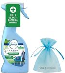 Febreze Antibacterial Fabric Refresher Spray, Freshens, Carpet, Clothes & Fabrics, Water Based Formula, 375ml, Eliminates Odours, Morning Freshness Scent + Our Gift for You: Organza Small Bag