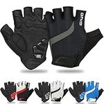 GERZHIUBN Cycling Gloves Gel Padded Half Finger Bike Bicycle Shock-Absorbing Anti-Slip MTB Road Biking Gloves for Men Women,Black