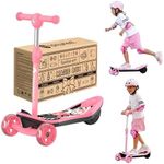 isinwheel Mini Pro Electric Scooter for Kids Ages 3-12, 2-Speed, 3-Wheel Electric Scooter, Gift for Boys/Girls, Electric Kick Scooter with Long Battery Life, Flashing LED Wheels, 3 Adjustable Height