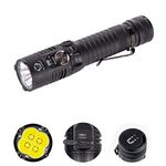 RovyVon S23 4000 Lumens USB-C Rechargeable EDC Flashlight, 6500K Cool White Pocket Floodlight, New Twist Switch, Metal Button with Momentary on, Magnet Tail, Super Bright for Outdoor Searching(Black)