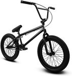 Elite BMX Bike 20" & 16" Entry Level Freestyle Trick BMX Bicycles for Kids and Adults Men Women (20", Black)
