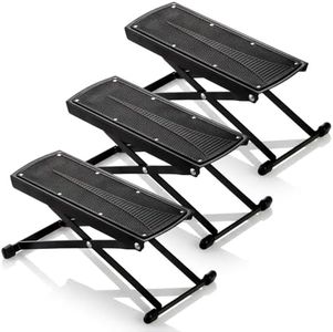 Elsjoy Set of 3 Guitar Foot Stool, 7 Position Folding Guitar Foot Rest with Adjustable Height, Metal Guitar Foot Pedal Stand for Guitar Player