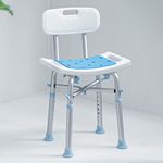 OasisSpace Heavy Duty Shower Chair with Back 500lb, EVA Padded Bath Seat with Height Adjustable Tube- Medical Tool Free Anti-Slip Shower Bench Bathtub Stool for Elderly, Senior, Handicap & Disabled