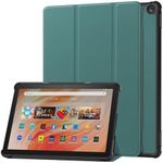 Kepuch Custer Case for Fire HD 10 2023,Ultra-Thin PU-Leather Hard Shell Cover - Green