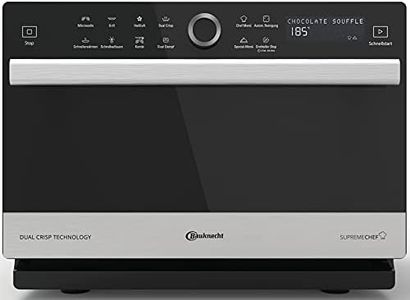 Bauknecht Supreme Chef MW 3391 SX/ 5 in 1-Multifunktionsmikrowelle/ 1000 W/ 33 L/ Heißluft 1700 W/ XXL Grill 1200 W/ Crisp Funktionen/ Dampfgaren inkl. Dampfgarbehälter