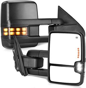 YITAMOTOR Towing Mirrors Compatible with 2014-2018 Silverado Sierra 1500, 2015-2018 Silverado 2500 HD / 3500 HD Side Mirrors Power Heated Telescoping with Smoke LED Turn Signals Clearance Light