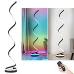 IZOWE Floor Lamps for Living Room, RGB Colors Led Corner Floor Lamp Modern Spiral Floor Lamps, Dimmable Black Standard Lamps 3 Color Temperatures Reading Floor Standing Lamp for Bedroom Office