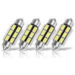 SUMOZO Autobulbs Festoon C5W Led Bulbs 39mm 6000K Xenon White Light 6-SMD 5730 for Car Interior Light Dome License Number Plate Side Door Map Lamps Pack of 4 (39mm)