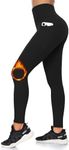 Hi Clasmix Fleece Lined Leggings with Pockets for Women - Thermal Yoga Pants Winter Hiking Workout Leggings Black