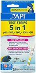 API 5-IN-1 TEST STRIPS Freshwater and Saltwater Aquarium Test Strips 25-Count Box