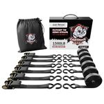 Cartman 1" x 15' Ratchet Tie Down up to 1500lbs 6pk in Carry Bag, Cargo Straps