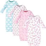 Luvable Friends Baby Girls' Cotton Gowns, Rainbow, 0-6 Months