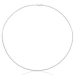 1mm sterling silver 925 Italian Omega chain necklace chocker with spring ring clasp - inch 16"/40cm