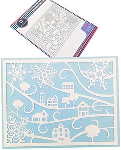 Alinacutle Snow Village Background Frame Metal Cutting Dies Cut for Handmade Card Making Scrapbooking Album Paper Craft Template