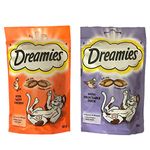 Dreamies Cat Treats Bundle - 2 Flavours - Delectable Duck and Tasty Chicken 60g (one of each)