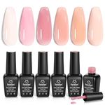 Beetles Gel Nail Polish Set 6 Colors Ballet Dress Collection Milky White Sheer Pink Nude Jelly Transparent Soak Off Uv Diy Manicure Kit for Women