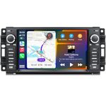 Android Car Stereo for Jeep Wrangler JK Chrysler Dodge with Wireless Carplay Andriod Auto Bluetooth GPS Navigation,Android 12 Touch Screen Radio 2G Ram 32G ROM