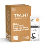 TeaFit Premium Zero Sugar Instant Ginger Tea Pack of 100 Sachets (1.4Kg) | Ginger Tea Premix | Diabetic Friendly | Instant Milk Tea Premix | Ready to Drink | Instant Tea Premix | Tea Powder