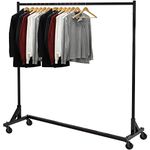 SimpleHouseware Commercial Grade Z-Base Heavy Duty Clothing Rack,181 kgs load, Black