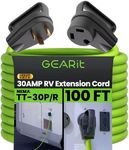 GearIT 30-Amp Extension Cord for RV and Auto, (100-Feet) 3-Prong 125-Volt 10/3 STW 10AWG Gauge 3 Wire, NEMA TT-30P to TT-30R, Outdoor Camper Power Cord