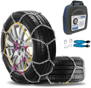 SNOCATENA Snow Chains for Car,SUV,Truck and Pickup,Universal Emergency Tire chains,Compatible with Tire Width 205 215 225 235 245 255 265 275 MM - Set of 2