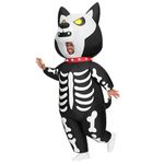 Spooktacular Creations Adults Inflatable Costumes, Light Up Eyes Skeleton Puppy Inflatable Costume, Full Body Blow Up Dog Costumes for Halloween Costume Cosplay Themed Parties