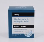 ENVY Hyaluronic & Salicylic Acid, Purifying Night Cream - Deeply Hydrates & Moisturizes - Promotes Clearer Skin - Cruelty Free Korean Skin Care For All Skin Types - 1.69 Fl. oz