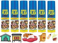 6 x Flea Spray for House Kills Flea Instantly Household Flea treatment for the home Dog Beds Pet Beds Hutches Kennels and Carpets Tick Protection Soft Furnishings 200ml