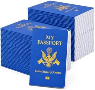 Llamau 90 Pcs Blank Blue Passport Books, Passport Notebook for Kids School Projects, World Travel Pretend Play, Classroom Activities, Geography Learning, Travel Theme Birthday Party Favors, Sticker Collection Journal, 5.5 x 3.9 Inch