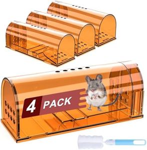 4 Pack Humane Mouse Traps No Kill, Live Mouse Traps Indoor, Reusable Small Mice Trap Catcher for House & Outdoors